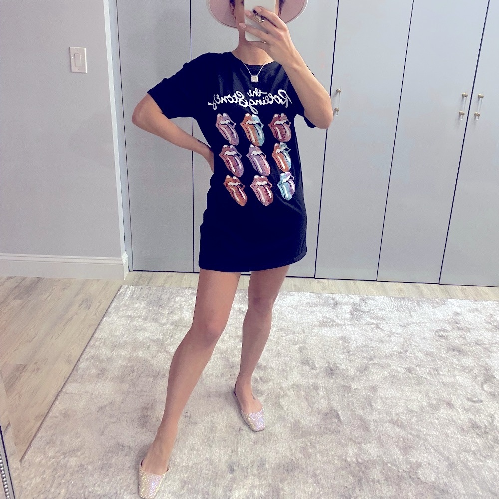 Rolling Stones Black Shirt Dress Size 4